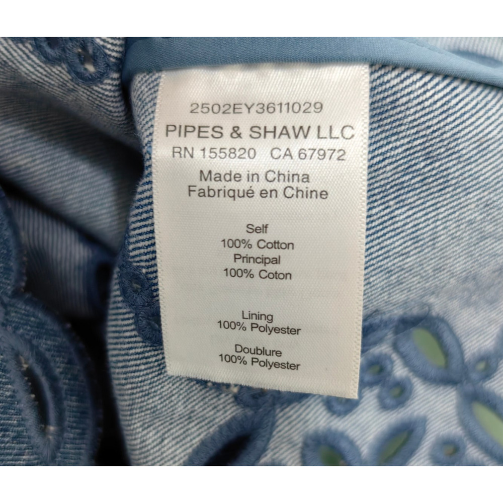 Veronica Beard Adelaide Eyelet Jacket Sea Glare Blue US 10 - Picture 12 of 13